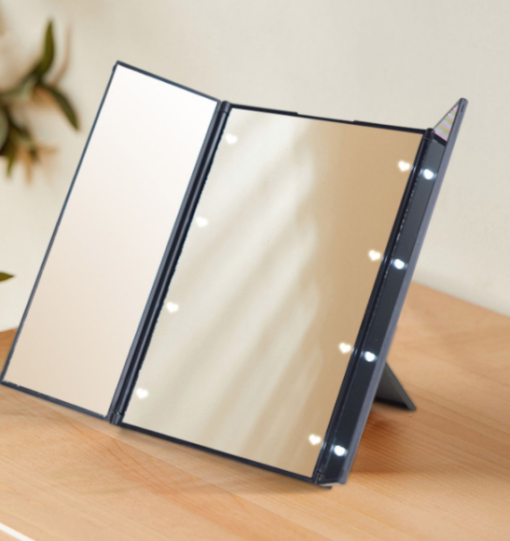 LED Tri-Fold Makeup Mirror - Image 2