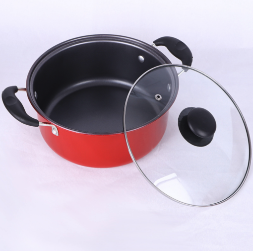 5PCS Red Cookware Set Nonstick Pots & Pans - Image 8