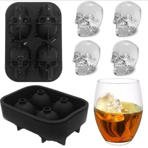 3D Skull Flexible Silicone Ice Cube Mold Tray Makes - Image 6