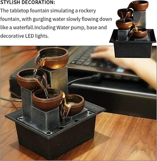 4-Tier Relaxation Tabletop Fountain - Image 4