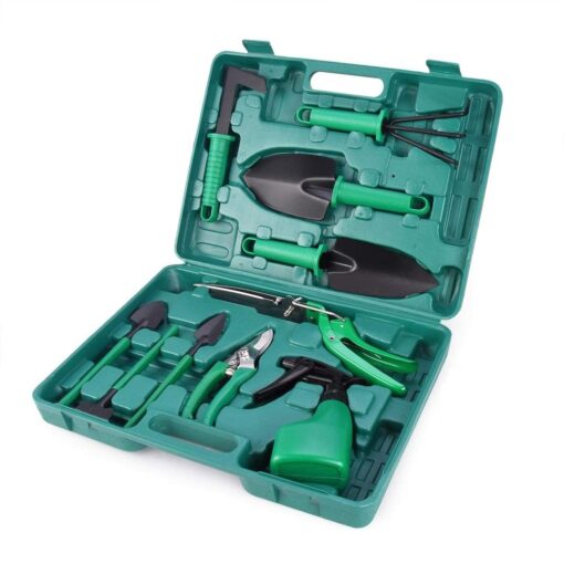 10pcs Garden Tool Kit Stainless Steel with Organizer Case