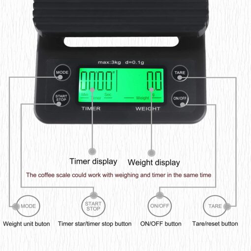 Digital Kitchen Scale Drip Coffee Scale with Timer - Image 2