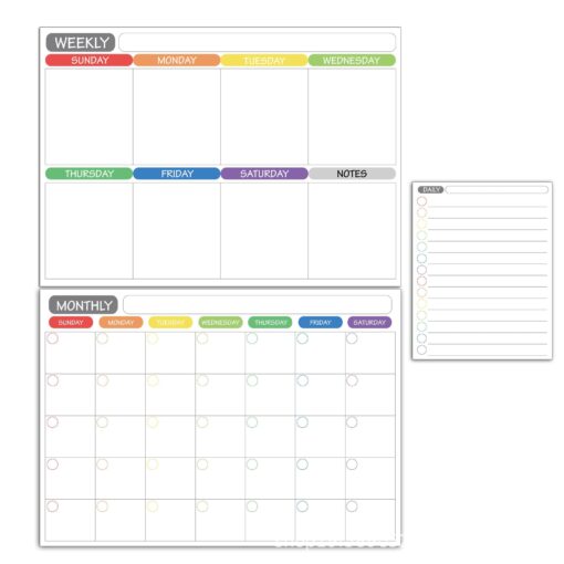 Magnetic Monthly Planner Dry Erase Refrigerator  Calendar Board with 6 Markers