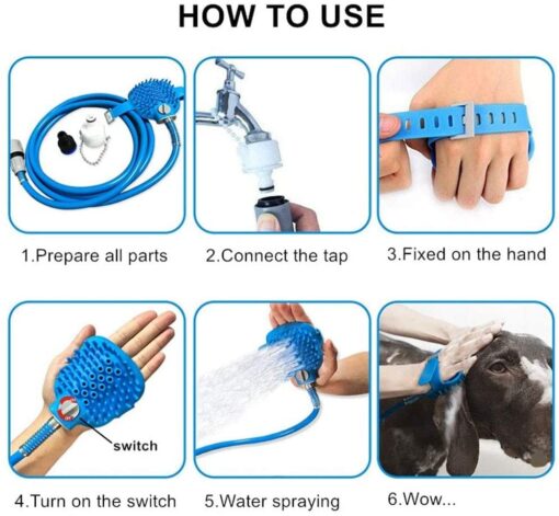 2 in 1 Pet Shower Sprayer Cleaning Brush - Image 11