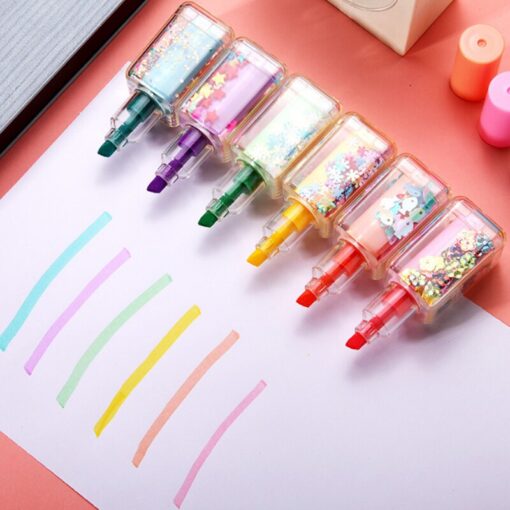 6pcs Creative Cute Shape Fluorescent Highlighter