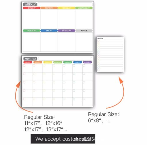 Magnetic Monthly Planner Dry Erase Refrigerator  Calendar Board with 6 Markers - Image 4