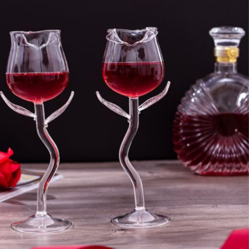 Rose Wine Glass Set Rose Flower Shape Wine Glass - Image 3