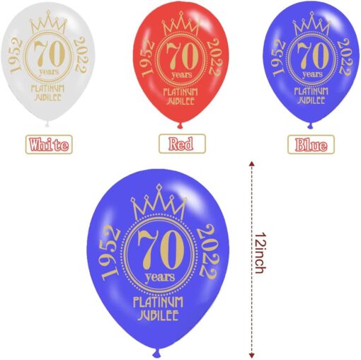 70th Platinum Jubilee 12" Balloons - Image 5