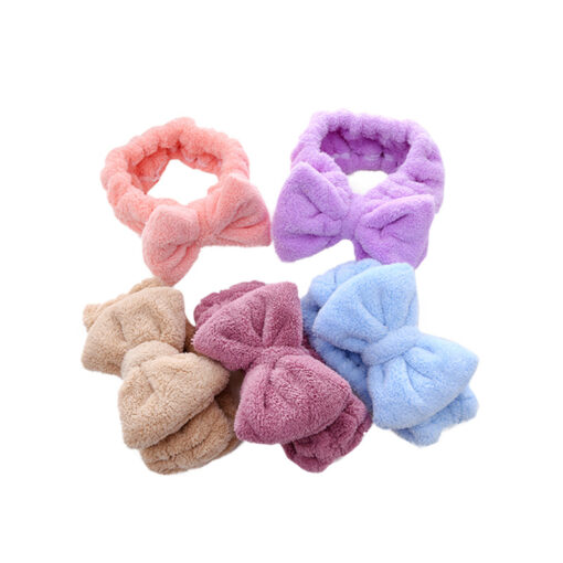 Bowknot Elastic Coral Plush Headband