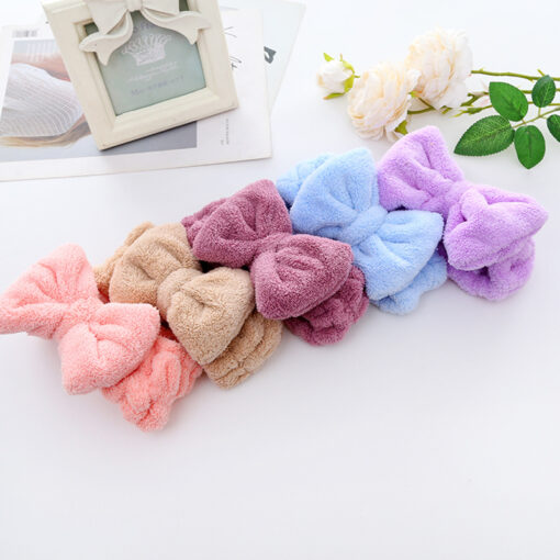 Bowknot Elastic Coral Plush Headband - Image 7