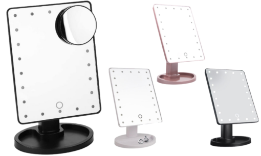 22 LED makeup mirror with optional X10 magnification mirror