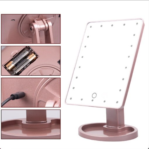 22 LED makeup mirror with optional X10 magnification mirror - Image 6