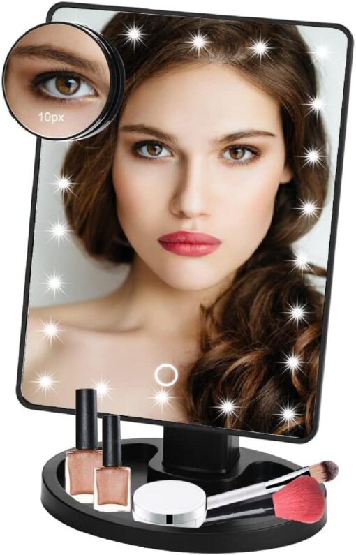 22 LED makeup mirror with optional X10 magnification mirror - Image 7