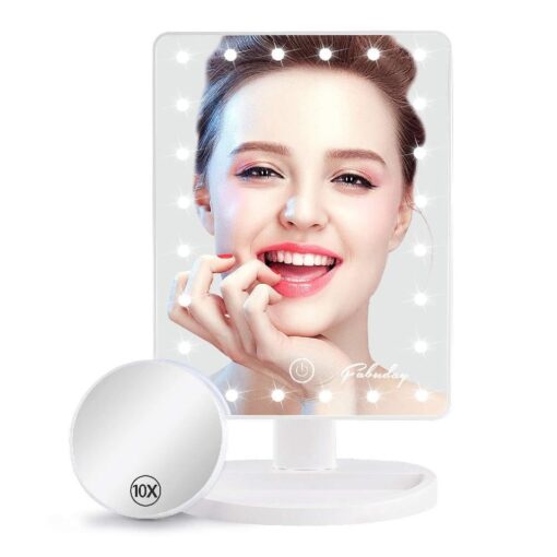 22 LED makeup mirror with optional X10 magnification mirror - Image 12