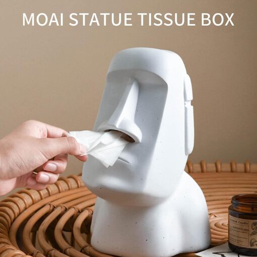 Funny Moai Head Tissue Box Cover