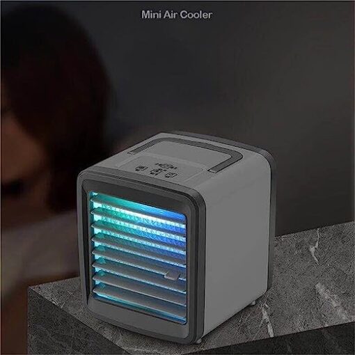 Personalized LED Mini Air Cooler USB Rechargeable Fan - Image 3