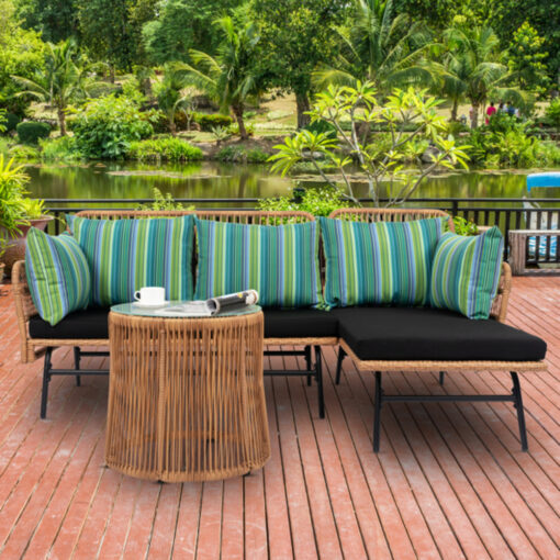 Outdoor 3 Piece Sectional Rattan Set Patio Furniture - Image 20