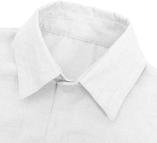 Men Linen Short Sleeved Shirts - Image 6