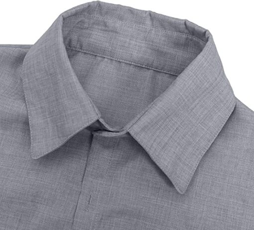 Men Linen Short Sleeved Shirts - Image 9