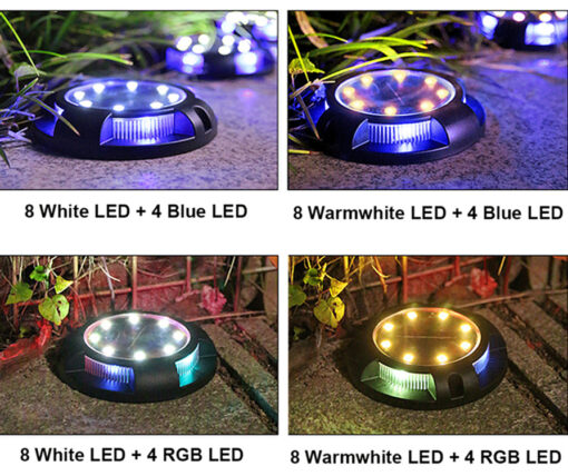 Four Pcs  Solar 8 LED Ground Lights - Image 2