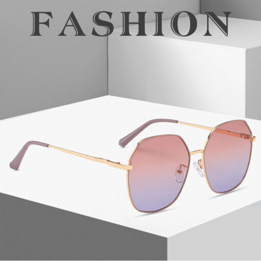 Irregular Metal Frame Gradient Sunglasses - Image 8