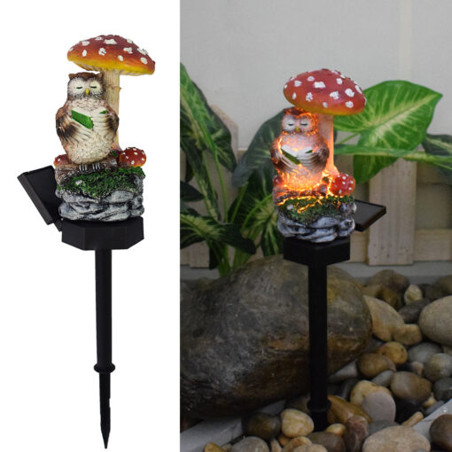 Outdoor Mushroom Owl Shaped Solar Light - Image 8