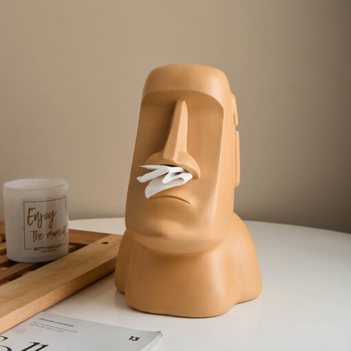 Funny Moai Head Tissue Box Cover - Image 12