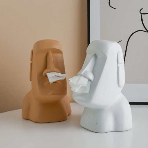 Funny Moai Head Tissue Box Cover - Image 2