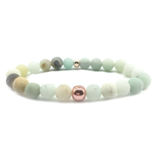 Natural Matte Amazonite Round Loose Beads Bracelet Jewelry - Image 4