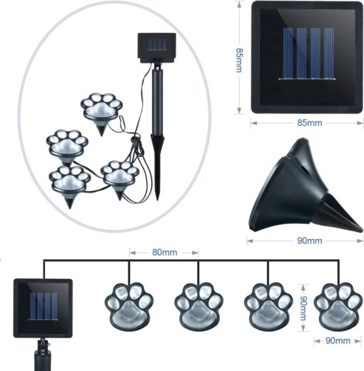 4pcs Solar Paw-Shaped LED Lights - Image 12