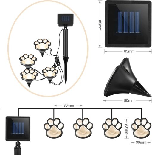 4pcs Solar Paw-Shaped LED Lights - Image 6