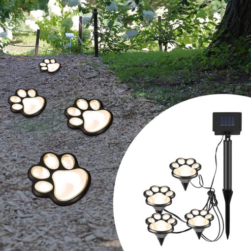 4pcs Solar Paw-Shaped LED Lights - Image 7