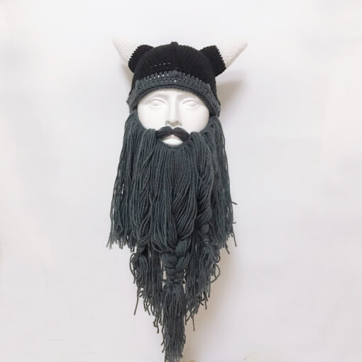 Funny Knit Hat Beard Facemask - Image 2