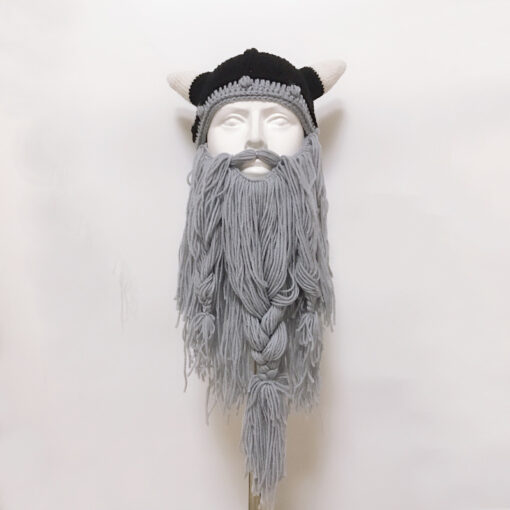 Funny Knit Hat Beard Facemask - Image 3