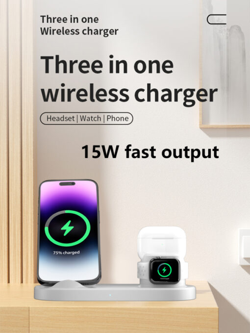 15W 3 in 1 Wireless Quick Charging Holder - Image 2