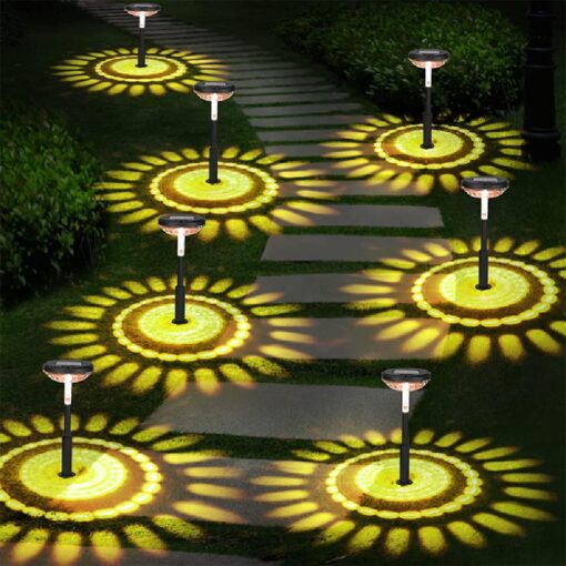 2 or 4 LED Solar Garden Landscape Light Path Projection Stake Outdoor Lawn Lamp - Image 3