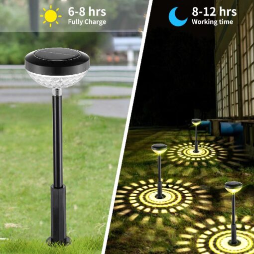 2 or 4 LED Solar Garden Landscape Light Path Projection Stake Outdoor Lawn Lamp - Image 2