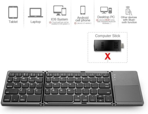 Foldable Bluetooth Keyboard with / without Touchpad - Image 4