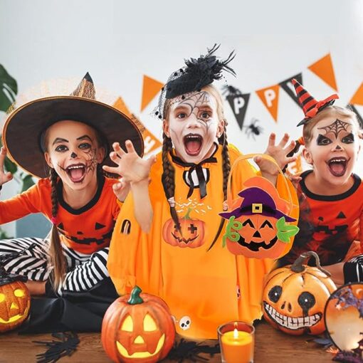 Halloween Pumpkin Cloak with Wizard Hat - Image 4