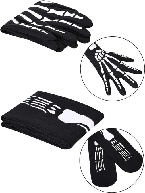 Halloween Skeleton Gloves Stockings Set - Image 4