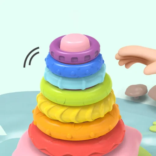 Rainbow Whale Ring Stacker Montessori and Sensory Toys - Image 2