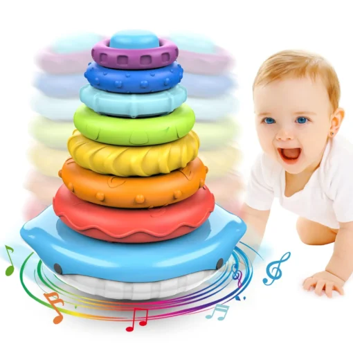 Rainbow Whale Ring Stacker Montessori and Sensory Toys - Image 3