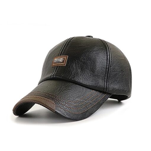 Adjustable Men's Leather Baseball Cap - Image 7