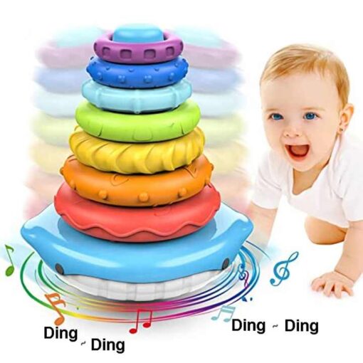 Rainbow Whale Ring Stacker Montessori and Sensory Toys - Image 7