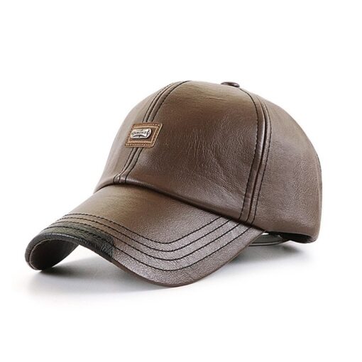 Adjustable Men's Leather Baseball Cap - Image 8