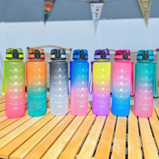 1000ml Portable Frosted Travel Large Capacity Water Bottle - Image 3