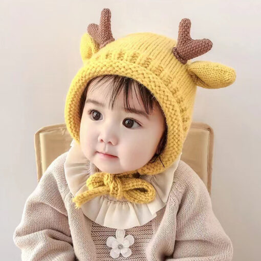 Reindeer Baby Knitted Hat - Image 2