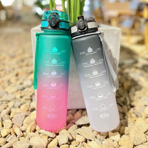 1000ml Portable Frosted Travel Large Capacity Water Bottle - Image 12