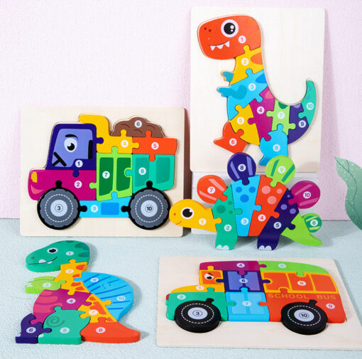 3D Toddler Jigsaw Wooden Puzzles Toys - Image 10