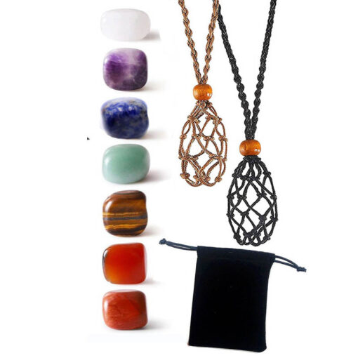 7 Chakra Healing Crystal Necklace and Bracelet Set - Image 16